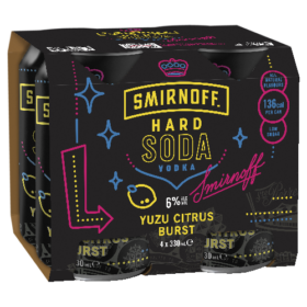 Smirnoff Hard Soda Yuzu Citrus 4pk Cans