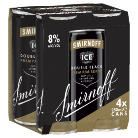 Smirnoff Ice Double Black 8% 4pk Cans