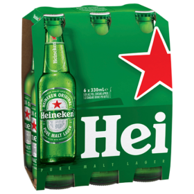 Heineken Lager 6pk Stubbies