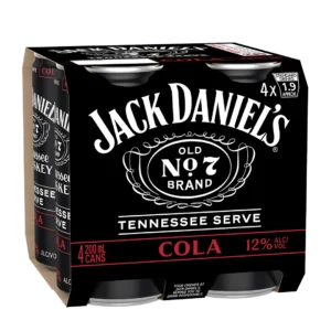 Jack Daniels & Cola 12% Tennessee 4pk Cans